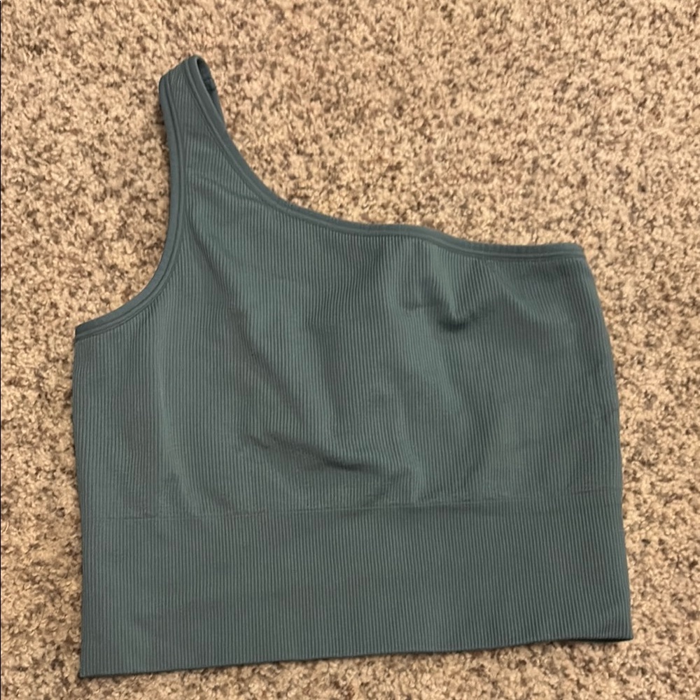 XS Teal Athleta One Shoulder Tank Top